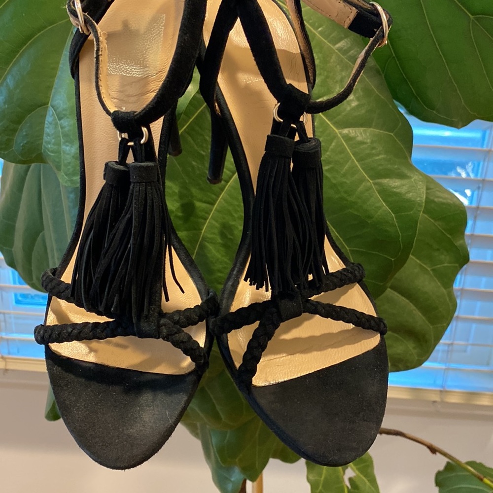 Dolce Vita Black Suede Sexy Tassel Strappy Heels